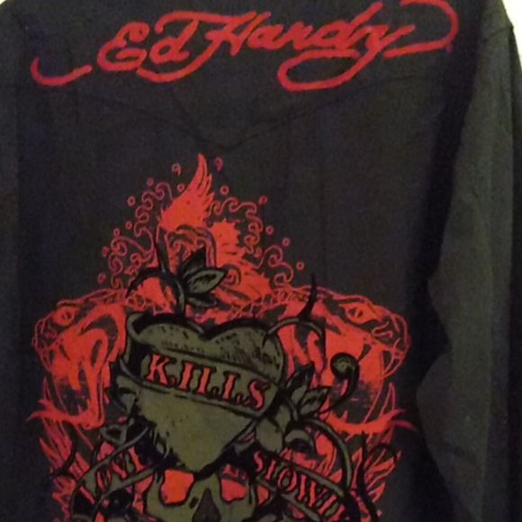 Ed Hardy Men BLK Shirt - Picture 4 of 5